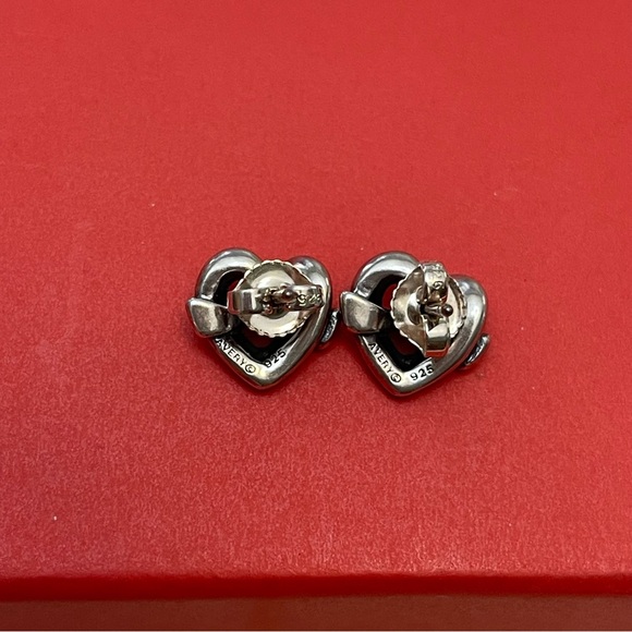 Retired James Avery Heart Knot Stud Earrings - Picture 5 of 5